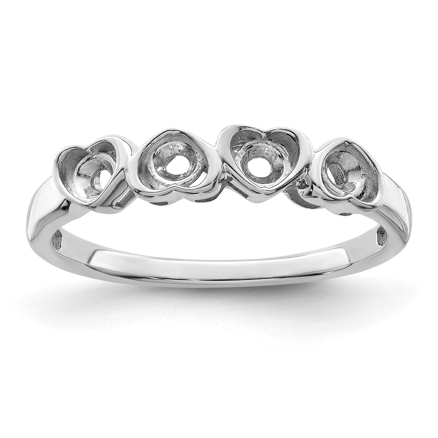 Sterling Silver Rhodium-plated Family Jewelry Mounting