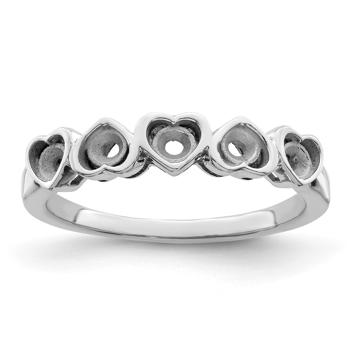 Sterling Silver Rhodium-plated Family Jewelry Mounting
