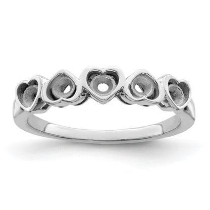 Sterling Silver Rhodium-plated Family Jewelry Mounting