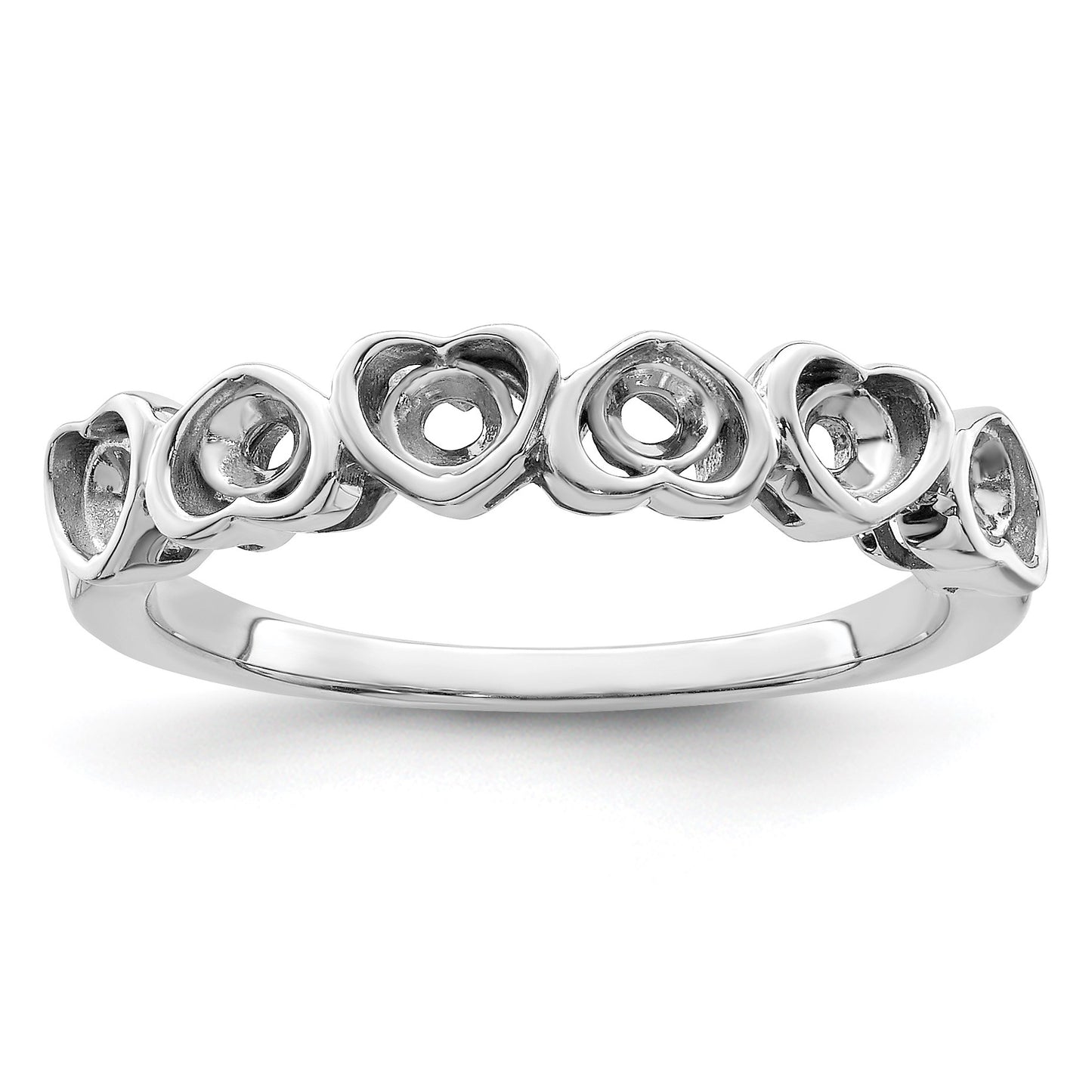 Sterling Silver Rhodium-plated Family Jewelry Mounting