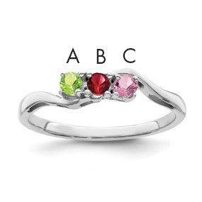 Sterling Silver Rhodium-plated Family Jewelry Mounting