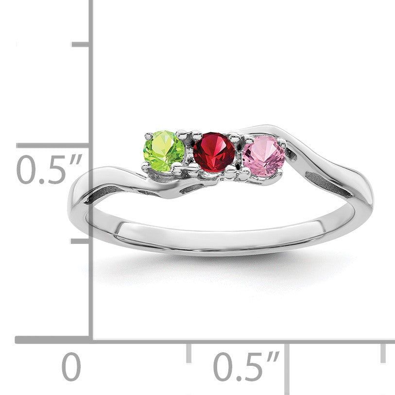 Sterling Silver Rhodium-plated Family Jewelry Mounting