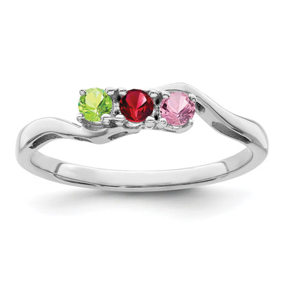 Sterling Silver Rhodium-plated Family Jewelry Mounting