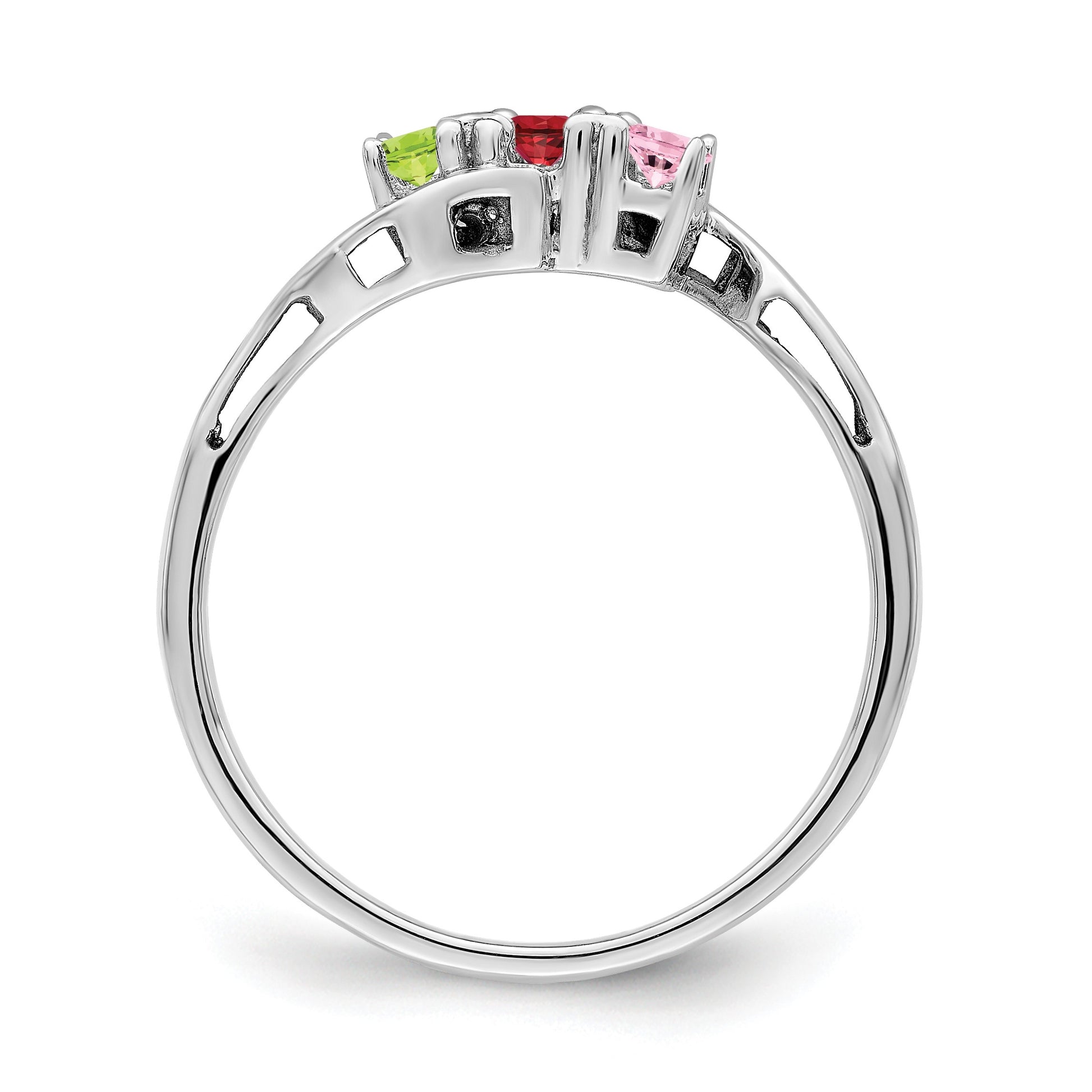 Sterling Silver Rhodium-plated Family Jewelry Mounting