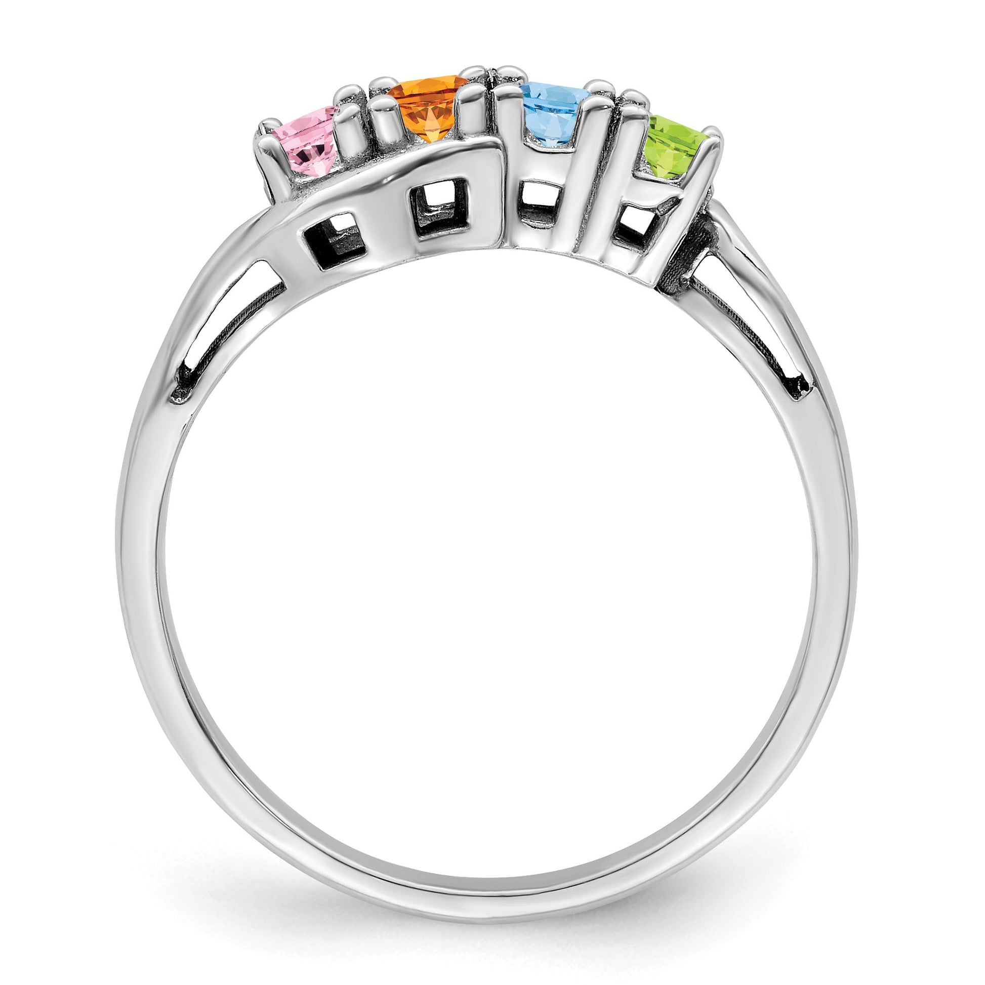 Sterling Silver Rhodium-plated Family Jewelry Mounting