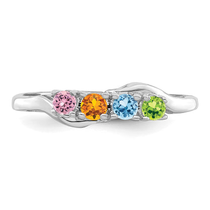 Sterling Silver Rhodium-plated Family Jewelry Mounting