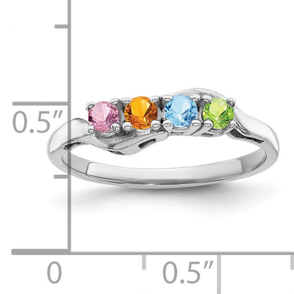 Sterling Silver Rhodium-plated Family Jewelry Mounting