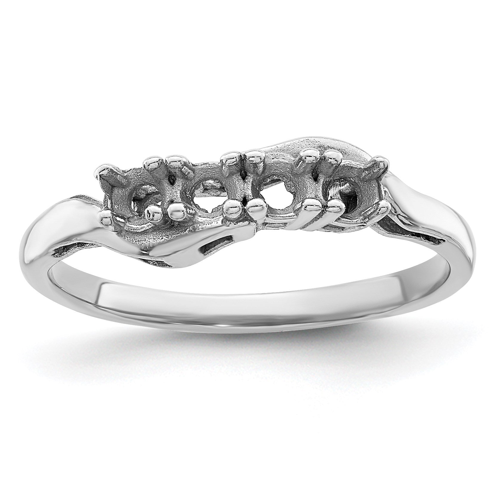 Sterling Silver Rhodium-plated Family Jewelry Mounting