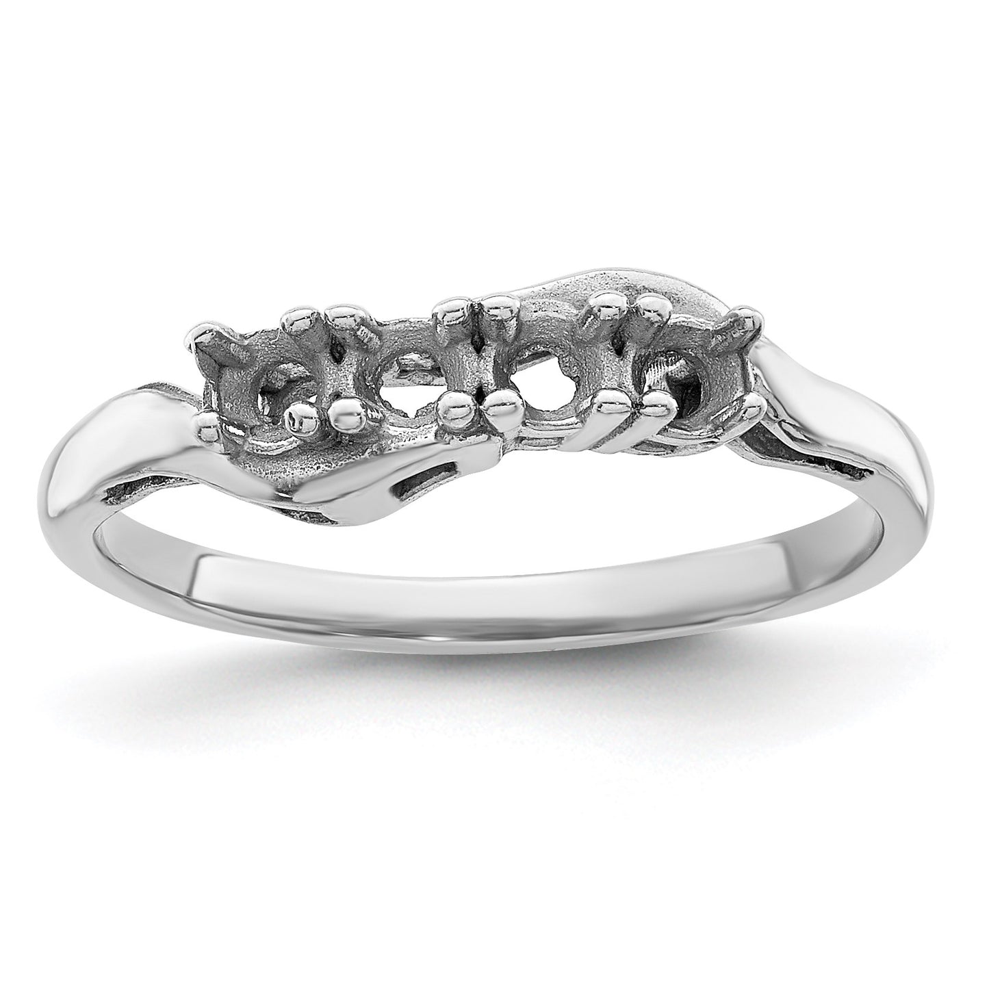 Sterling Silver Rhodium-plated Family Jewelry Mounting