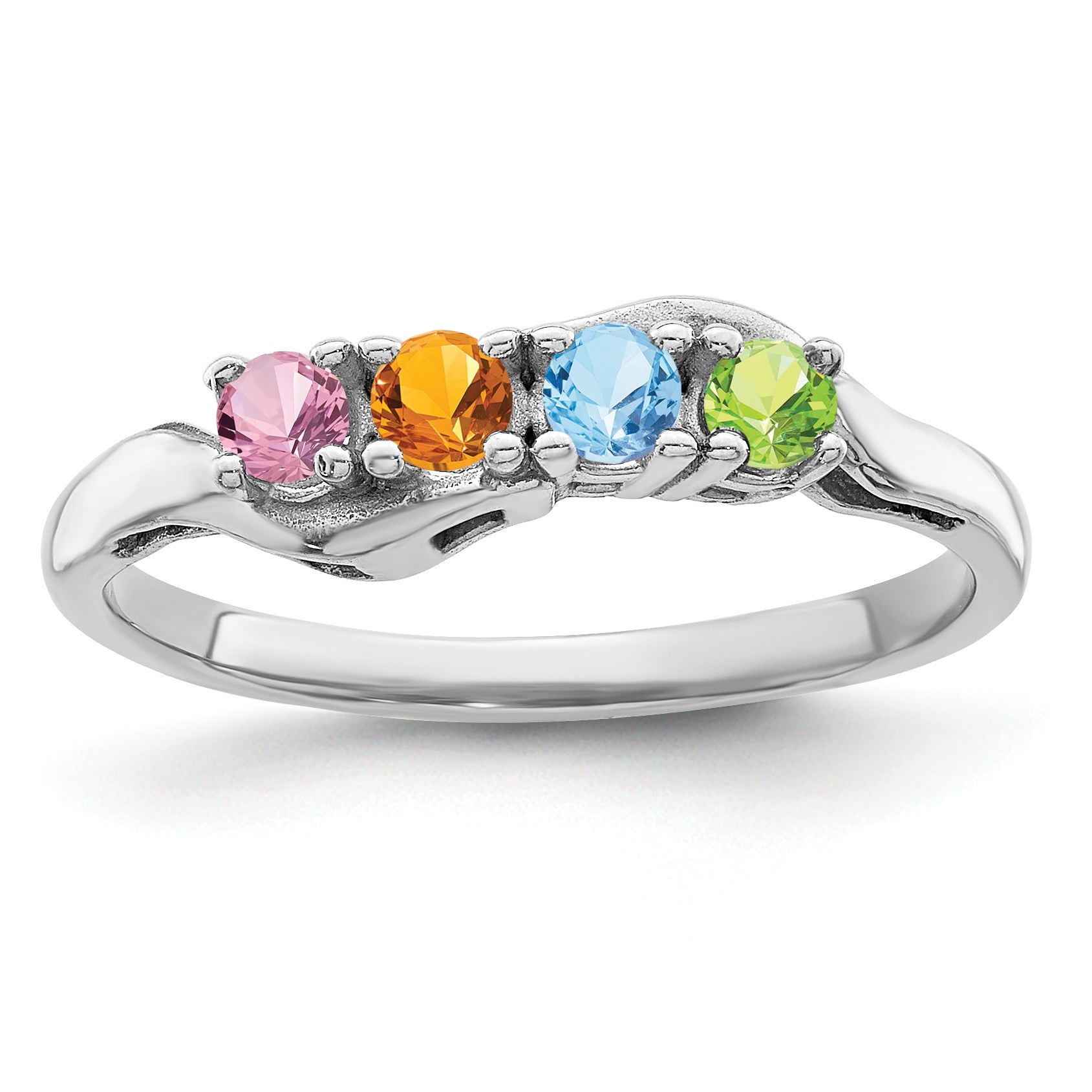 Sterling Silver Rhodium-plated Family Jewelry Mounting