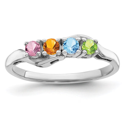 Sterling Silver Rhodium-plated Family Jewelry Mounting