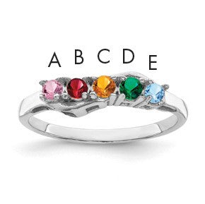 Sterling Silver Rhodium-plated Family Jewelry Mounting