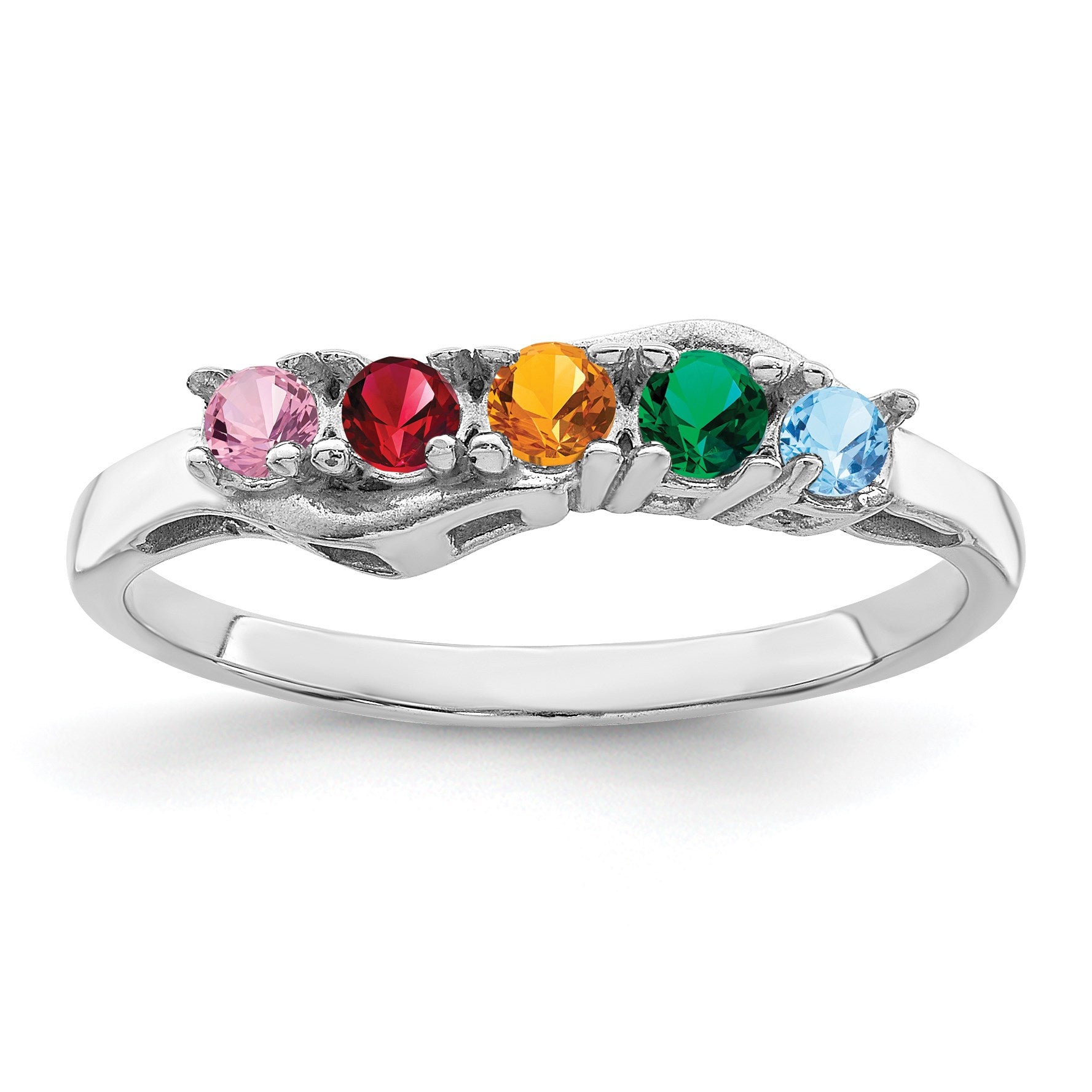 Sterling Silver Rhodium-plated Family Jewelry Mounting