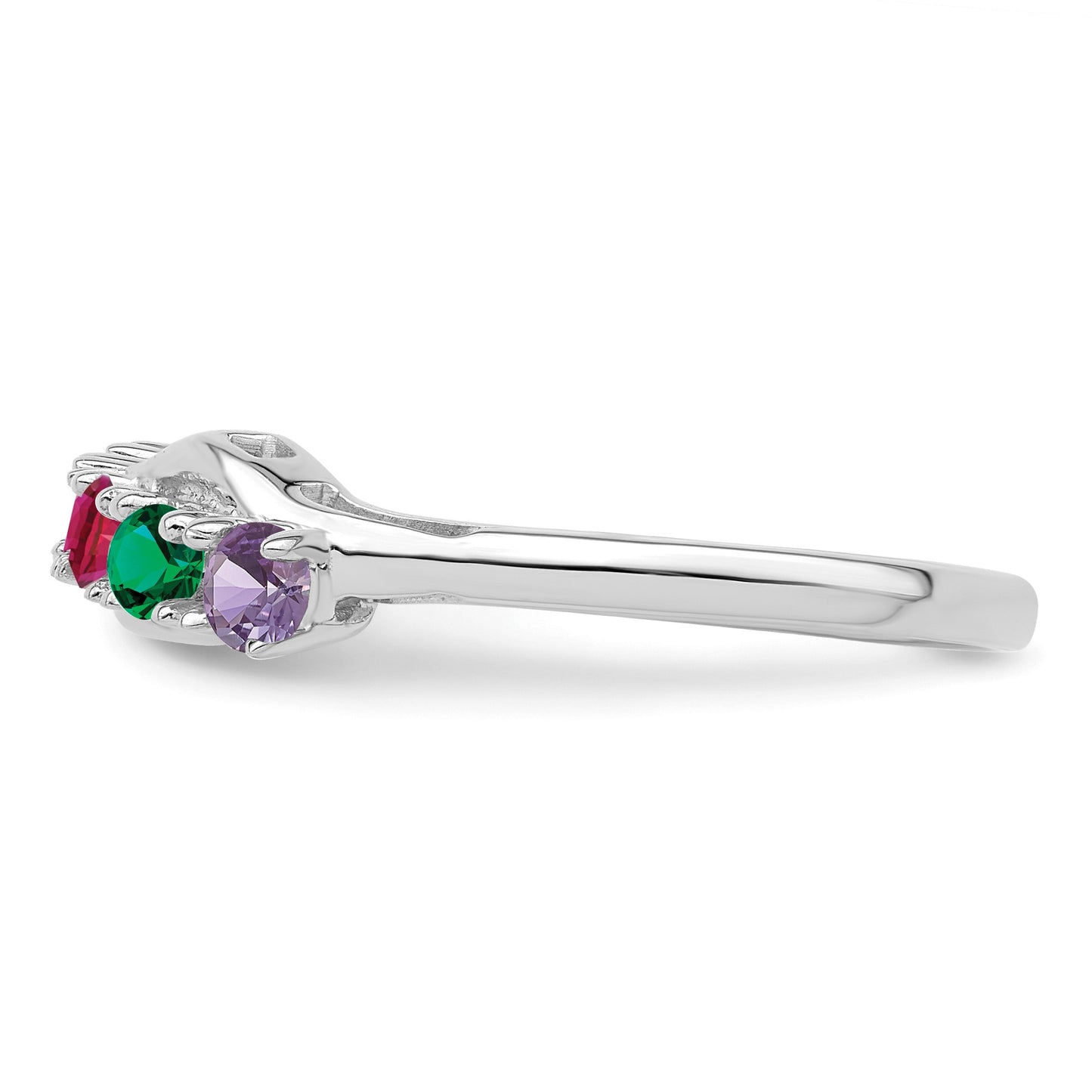 Sterling Silver Rhodium-plated Family Jewelry Mounting