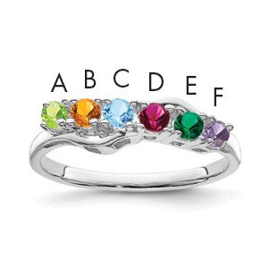 Sterling Silver Rhodium-plated Family Jewelry Mounting