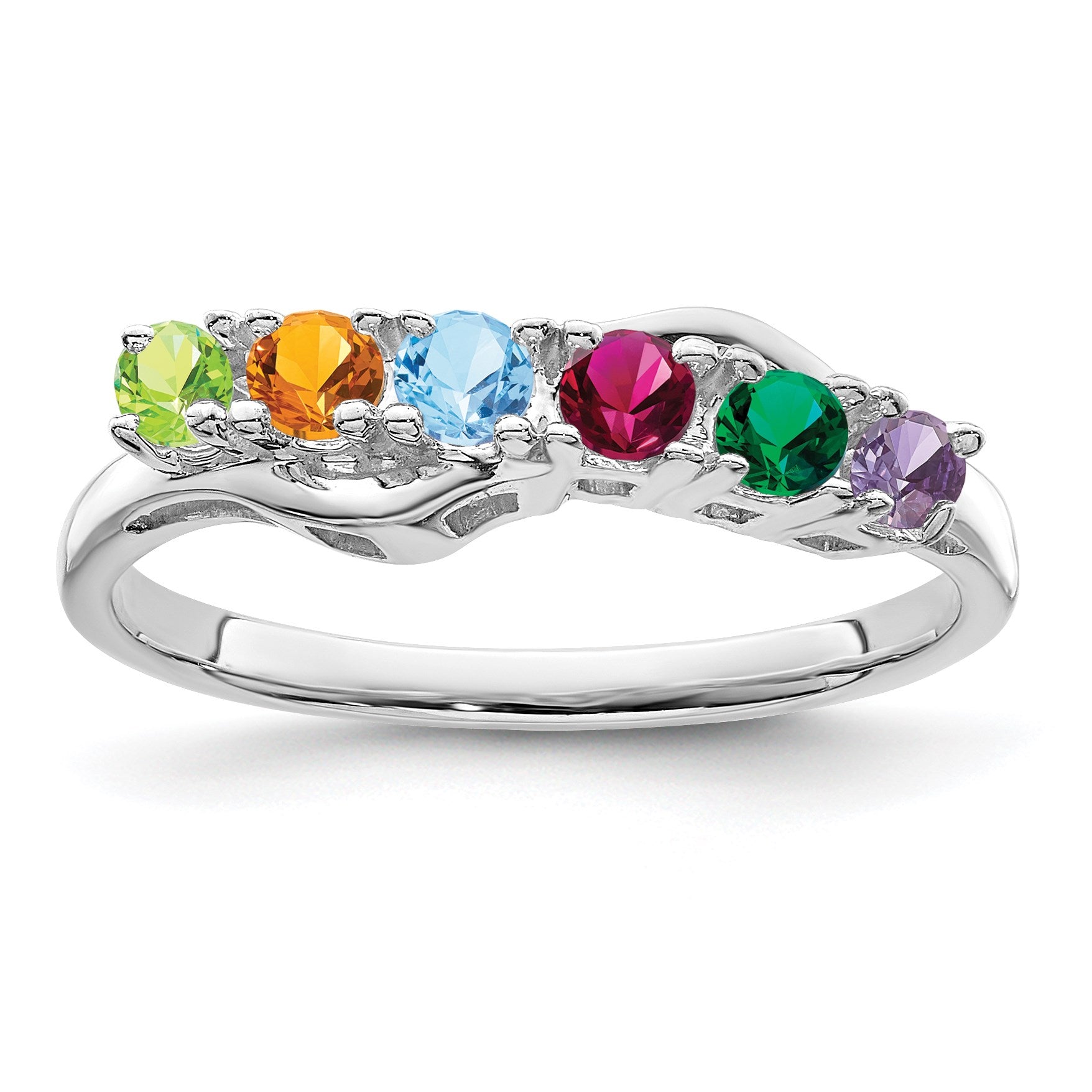 Sterling Silver Rhodium-plated Family Jewelry Mounting