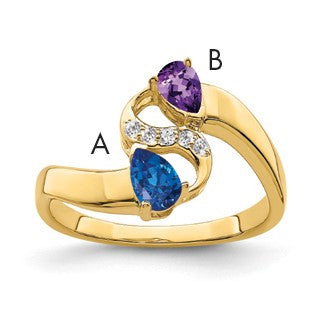14k Synthetic Family Jewelry Ring