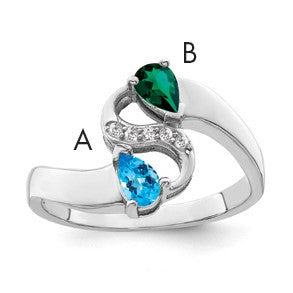 Sterling Silver Rhodium-plated Family Jewelry Mounting