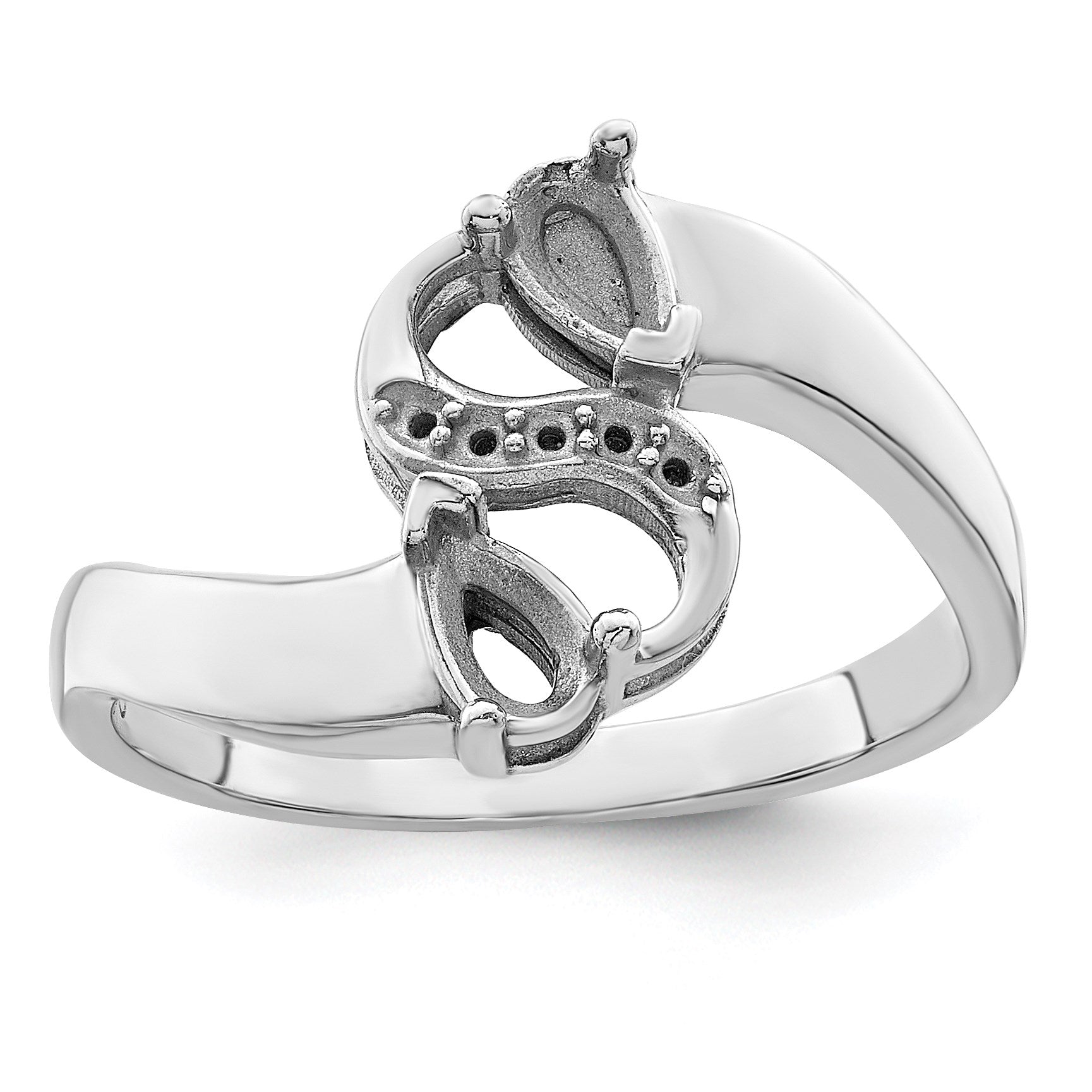 Sterling Silver Rhodium-plated Family Jewelry Mounting