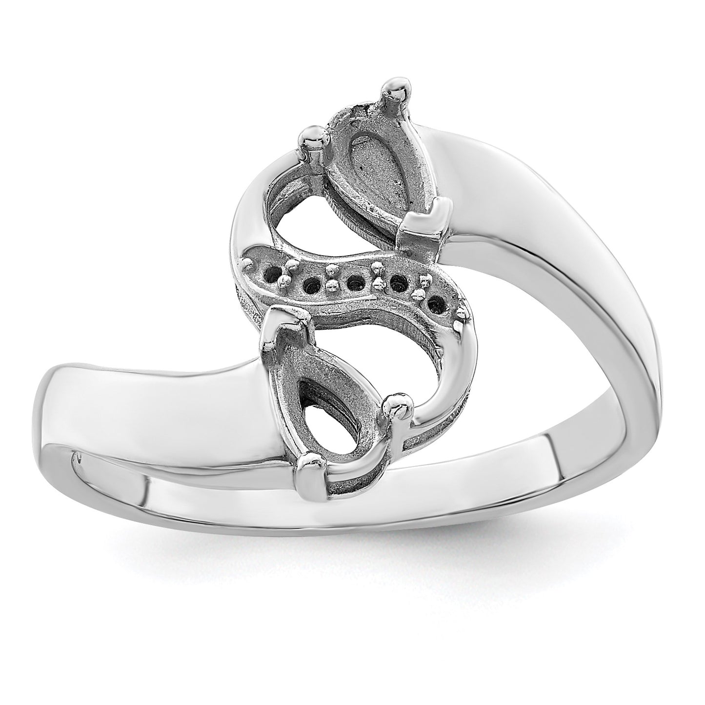 Sterling Silver Rhodium-plated Family Jewelry Mounting