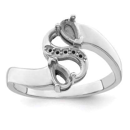 Sterling Silver Rhodium-plated Family Jewelry Mounting