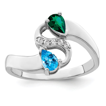 Sterling Silver Rhodium-plated Family Jewelry Mounting