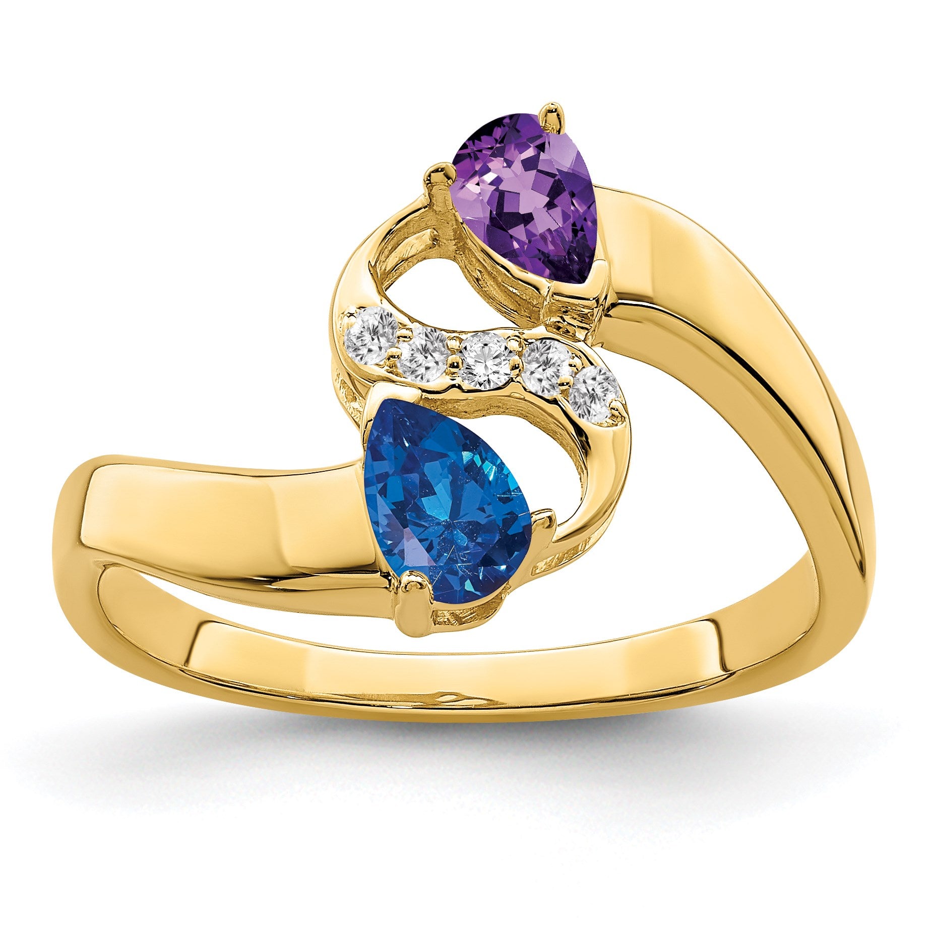 14k Synthetic Family Jewelry Ring