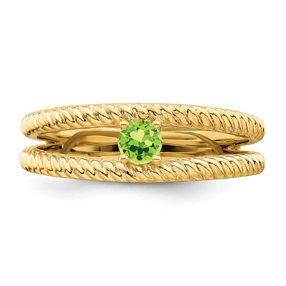14k Polished 1-Stone Mothers Ring Mounting