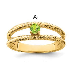 14k Polished 1-Stone Mothers Ring Mounting
