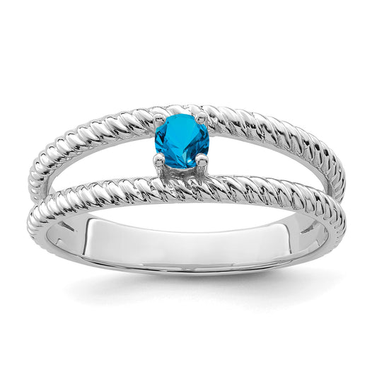 14k White Gold Polished 1-Stone Mothers Ring Mounting
