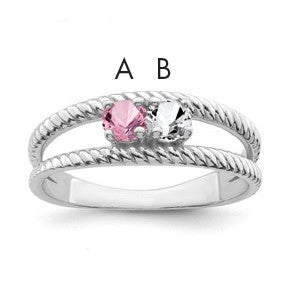 Sterling Silver Rhodium-plated Family Jewelry Mounting