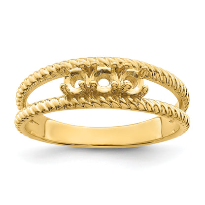 14k Polished 3-Stone Mothers Ring Mounting