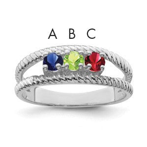 Sterling Silver Rhodium-plated Family Jewelry Mounting
