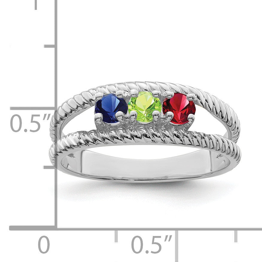 Sterling Silver Rhodium-plated Family Jewelry Mounting