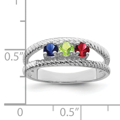 Sterling Silver Rhodium-plated Family Jewelry Mounting