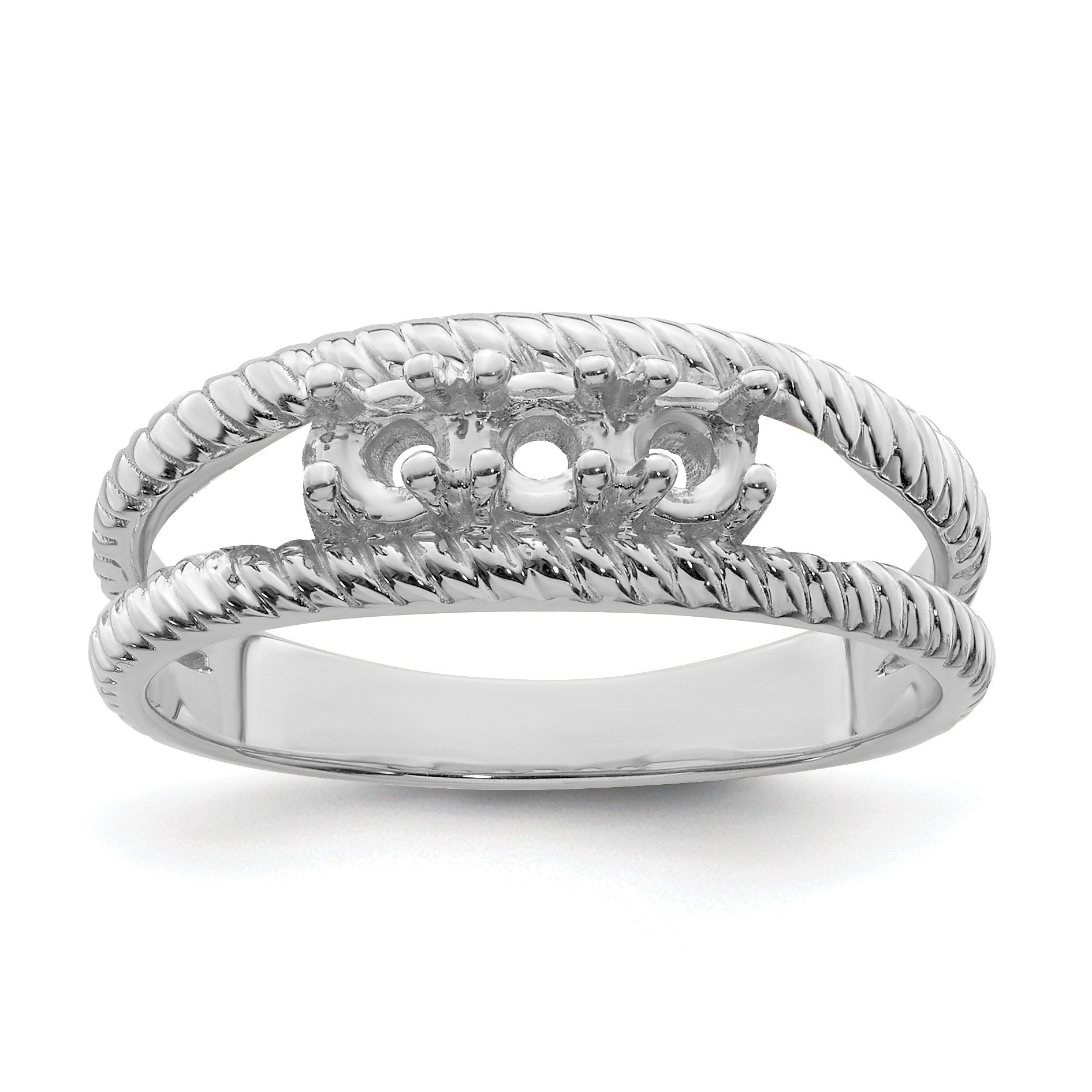 Sterling Silver Rhodium-plated Family Jewelry Mounting