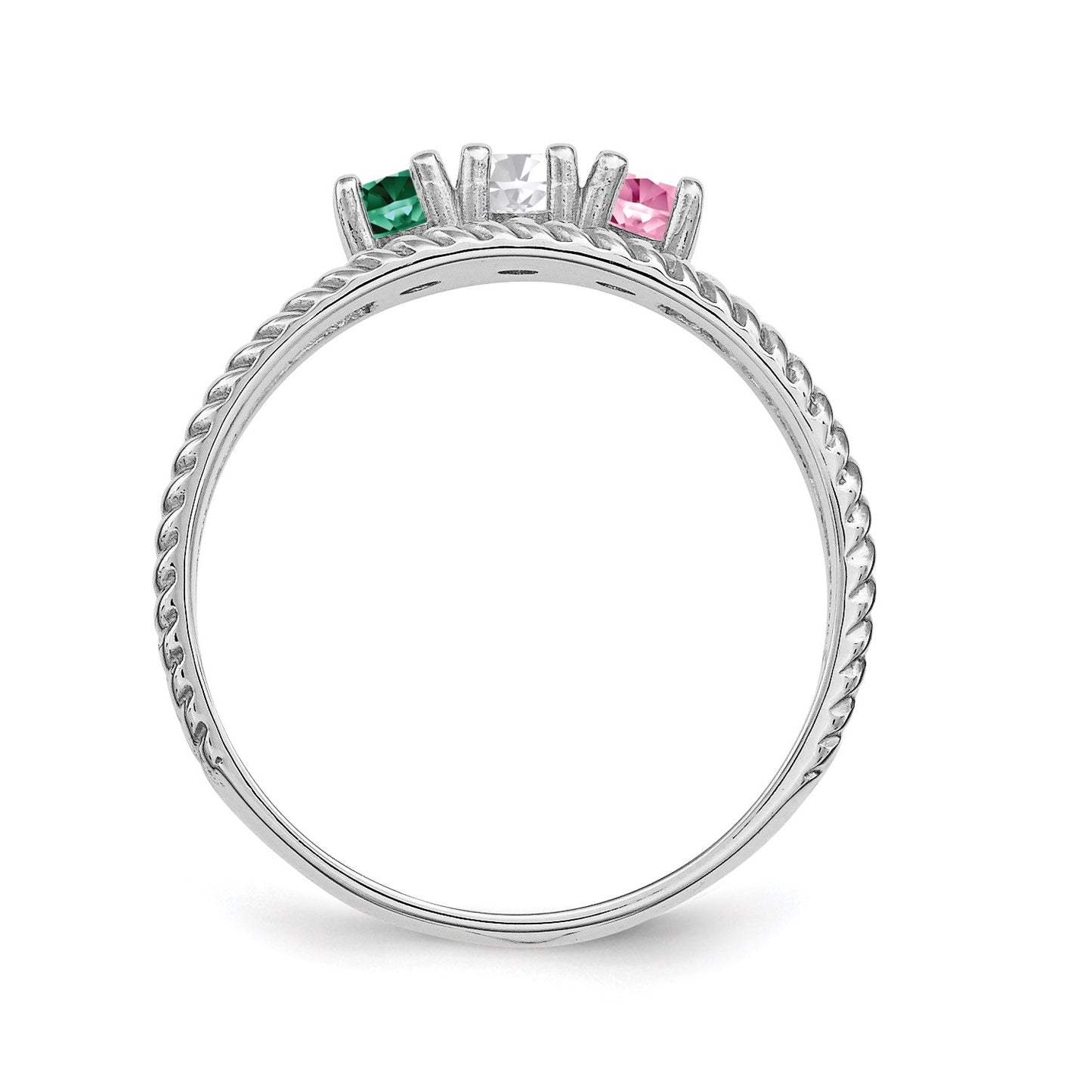 Sterling Silver Rhodium-plated Family Jewelry Mounting
