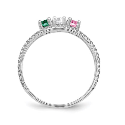 Sterling Silver Rhodium-plated Family Jewelry Mounting