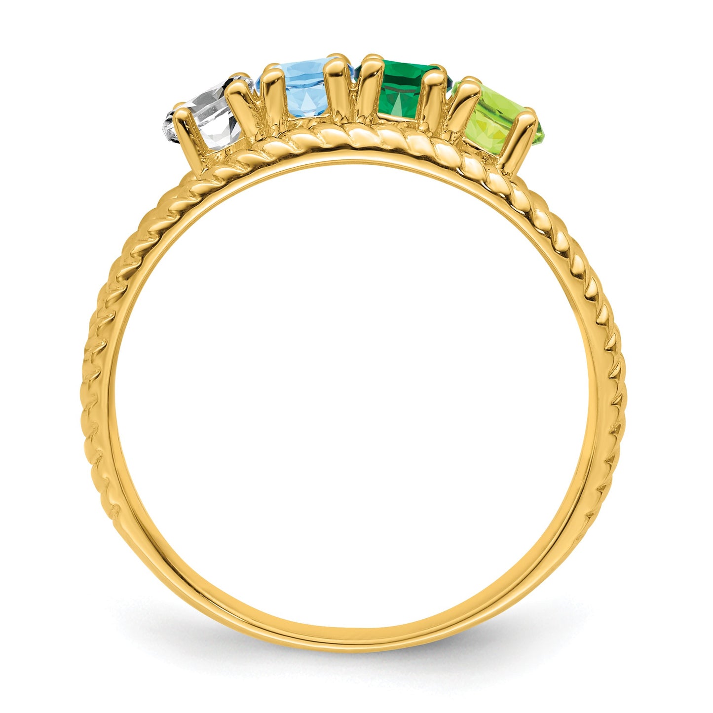 14k Genuine 4 Stone Mother's Ring