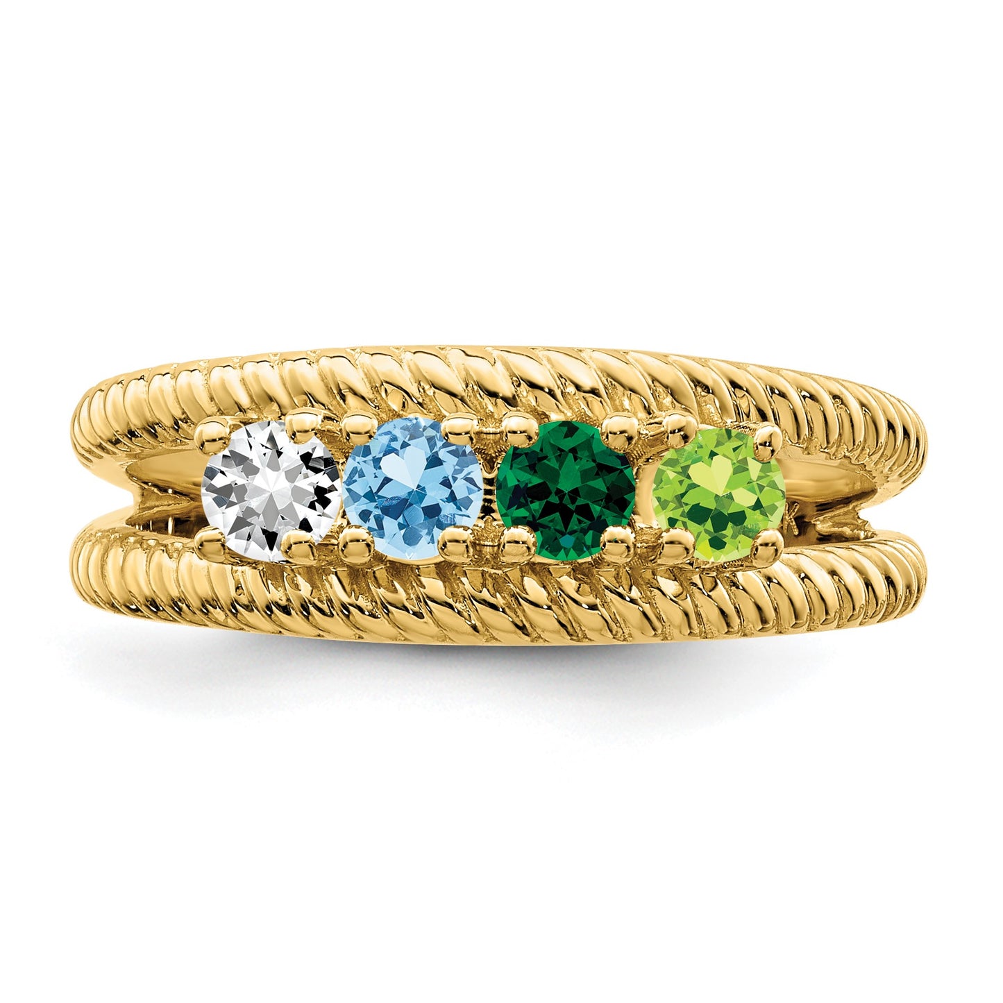 14k Genuine 4 Stone Mother's Ring