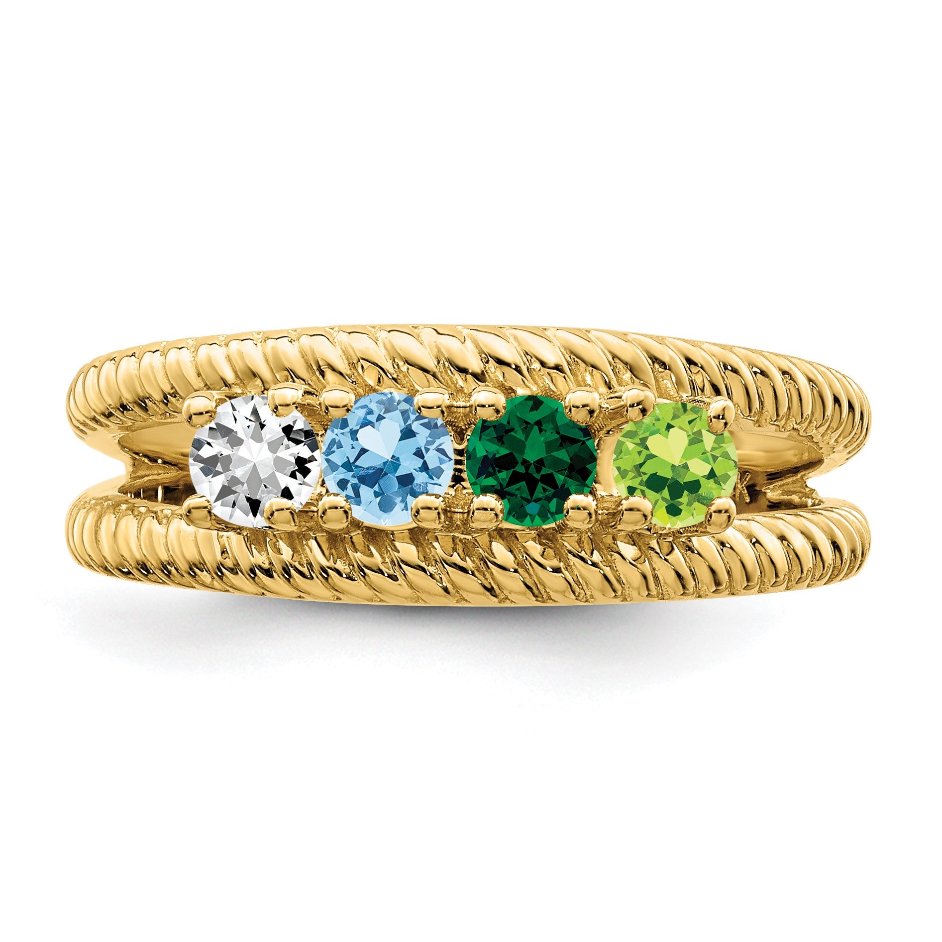 14k Genuine 4 Stone Mother's Ring