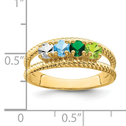 14k Genuine 4 Stone Mother's Ring