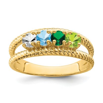 14k Genuine 4 Stone Mother's Ring