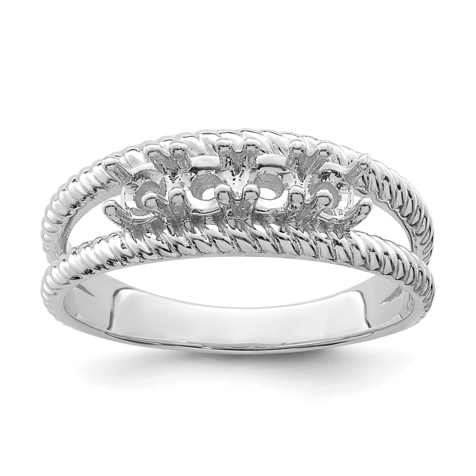 Sterling Silver Rhodium-plated Family Jewelry Mounting