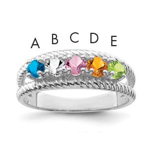 Sterling Silver Rhodium-plated Family Jewelry Mounting