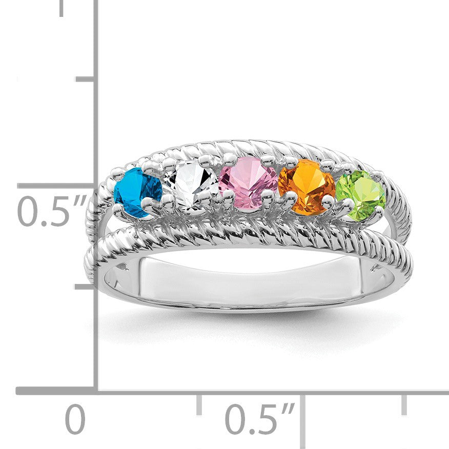 Sterling Silver Rhodium-plated Family Jewelry Mounting