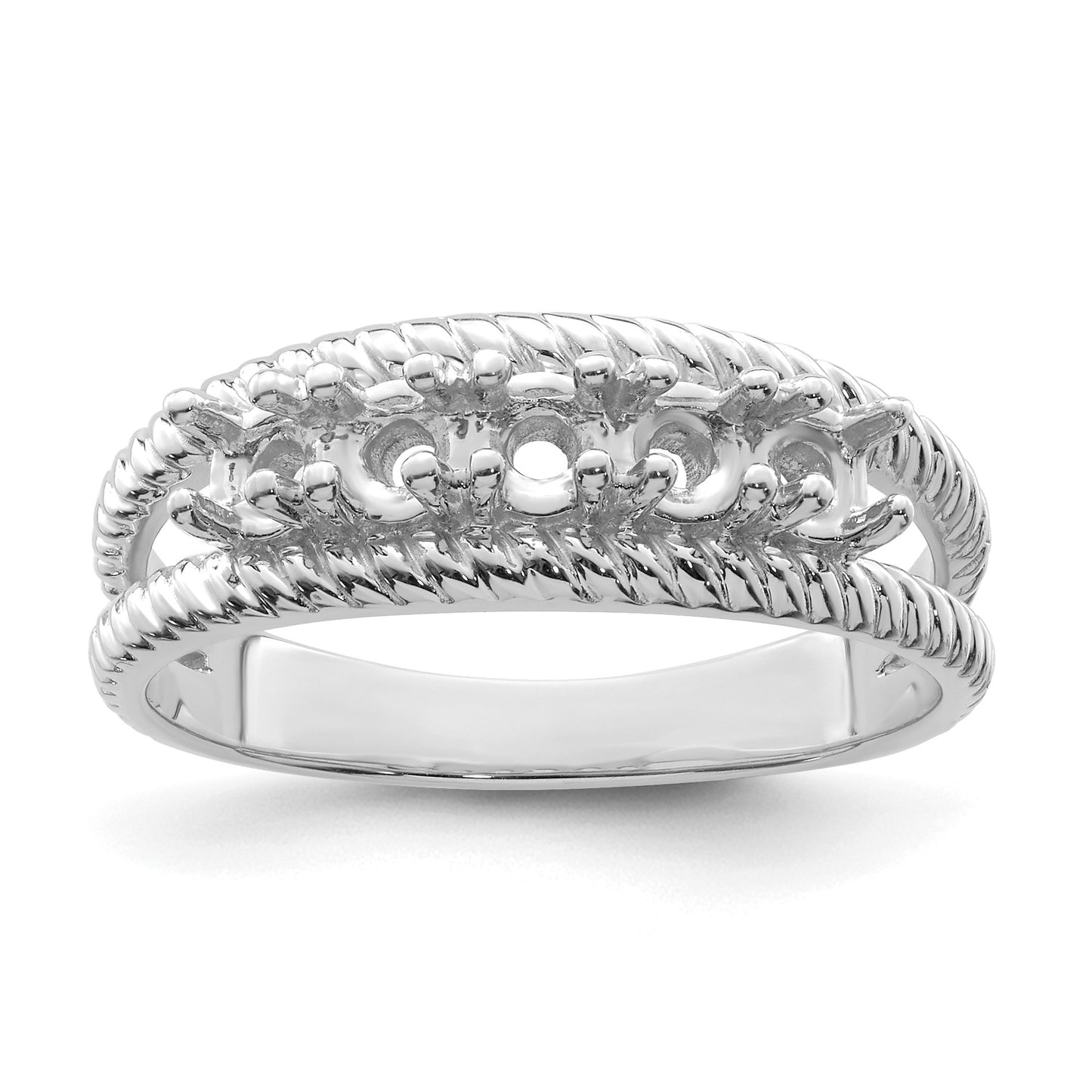 Sterling Silver Rhodium-plated Family Jewelry Mounting