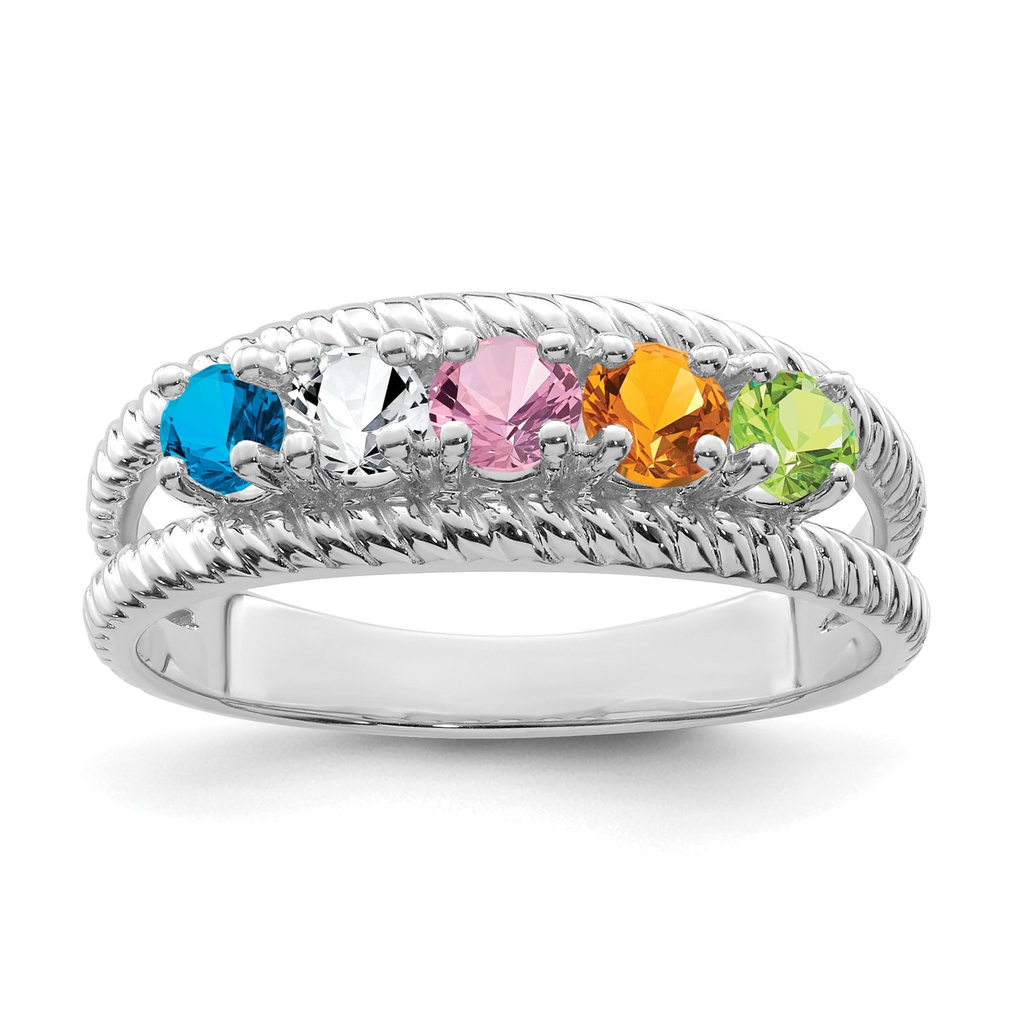 Sterling Silver Rhodium-plated Family Jewelry Mounting
