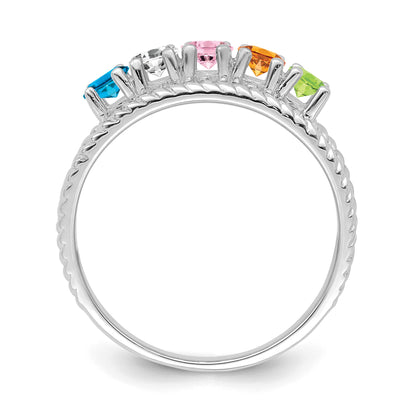 Sterling Silver Rhodium-plated Family Jewelry Mounting