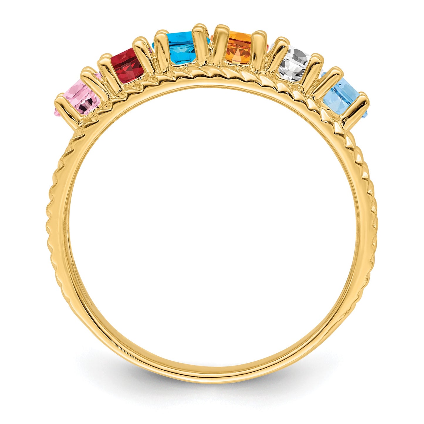 14k Polished 6-Stone Mothers Ring Mounting